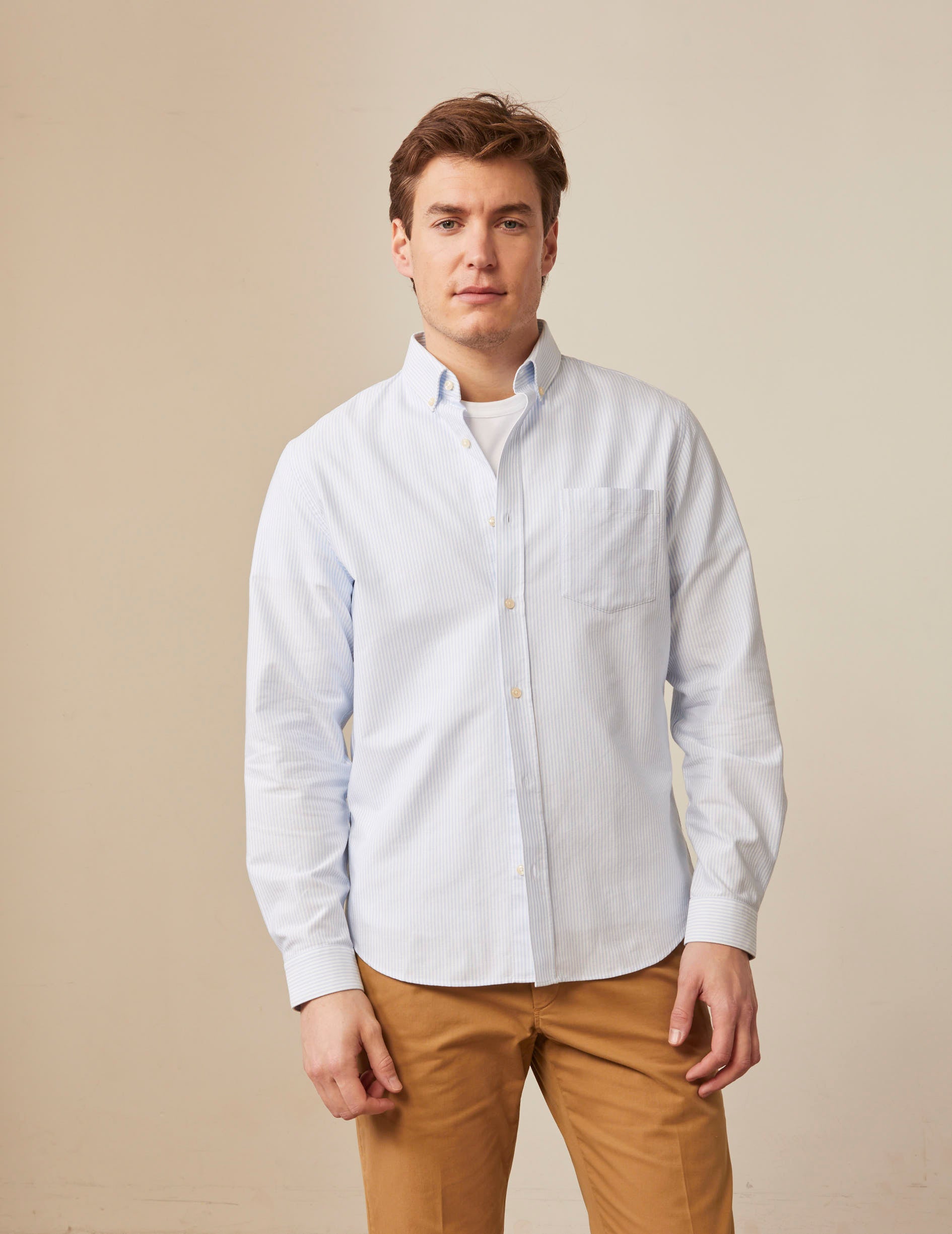 Chemise Gabriel rayée bleu clair