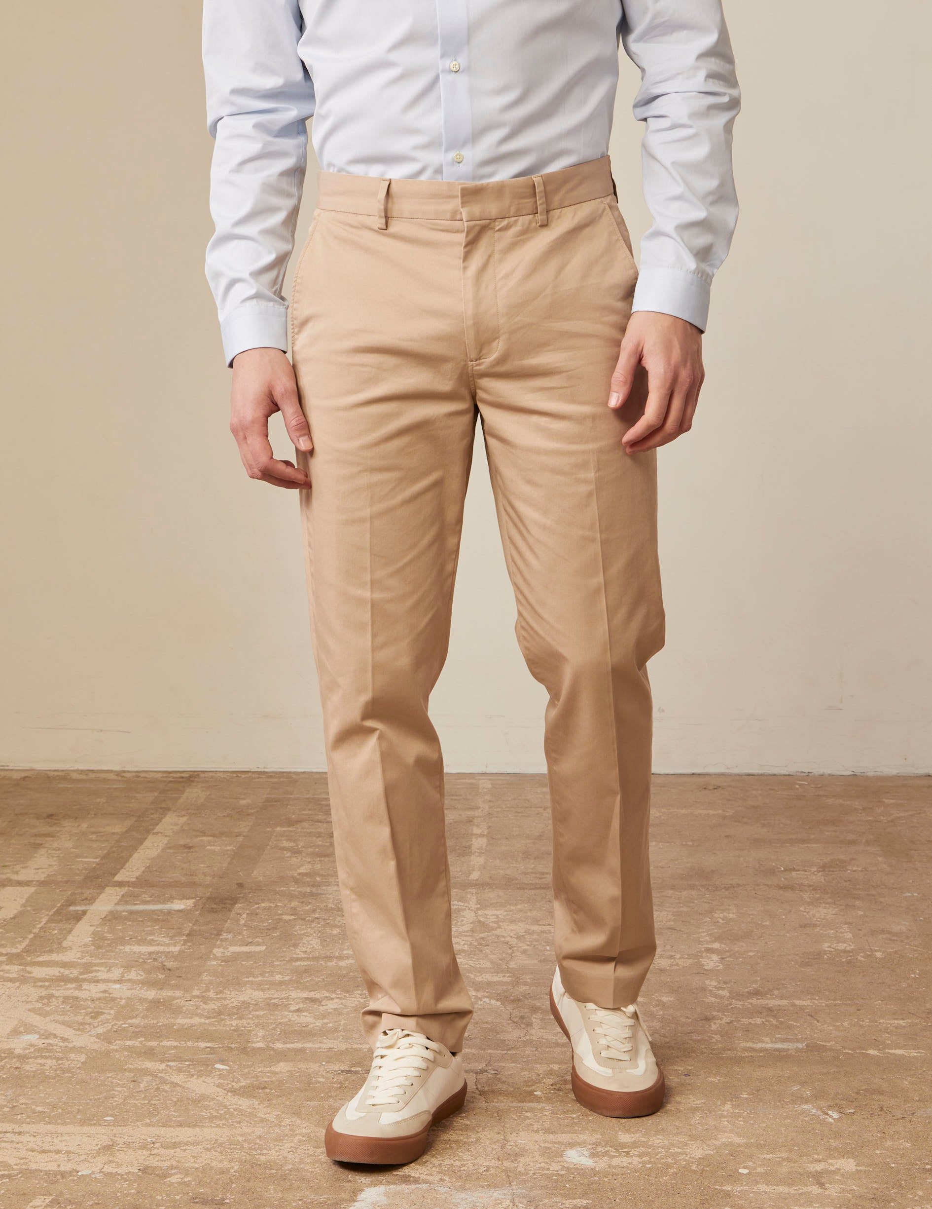 Chino Geofrey en twill de coton beige