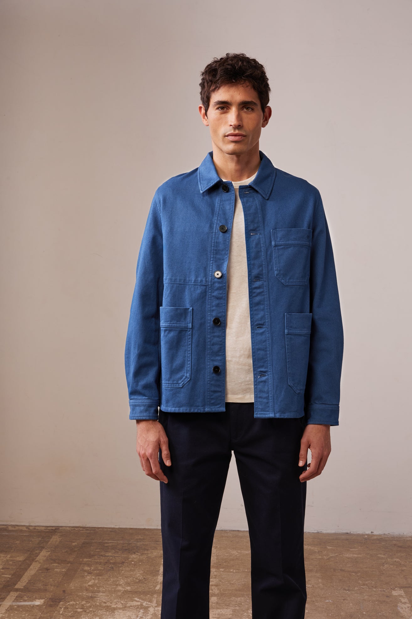 Veste Badie en twill de coton bleu