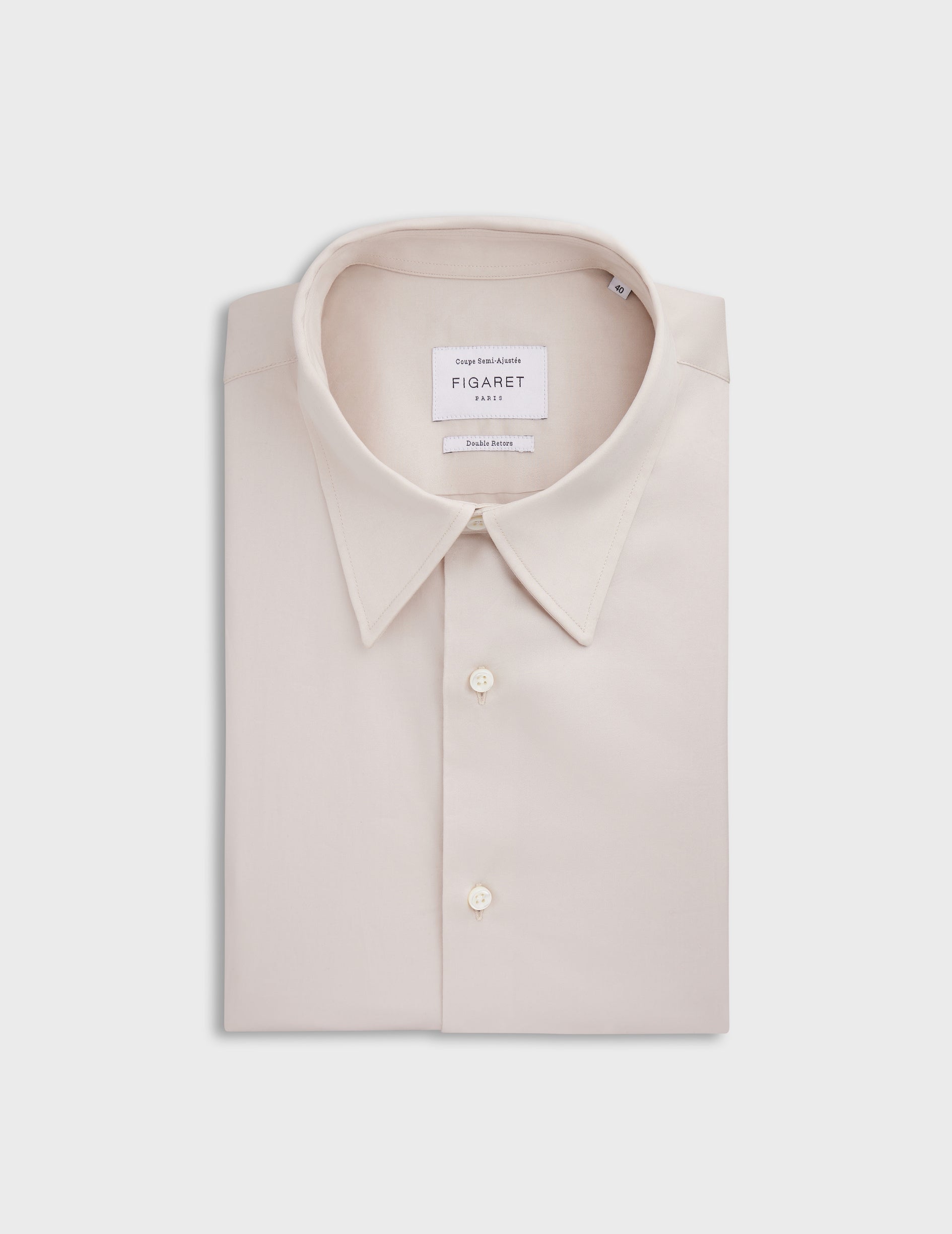 Chemise semi-ajustée beige