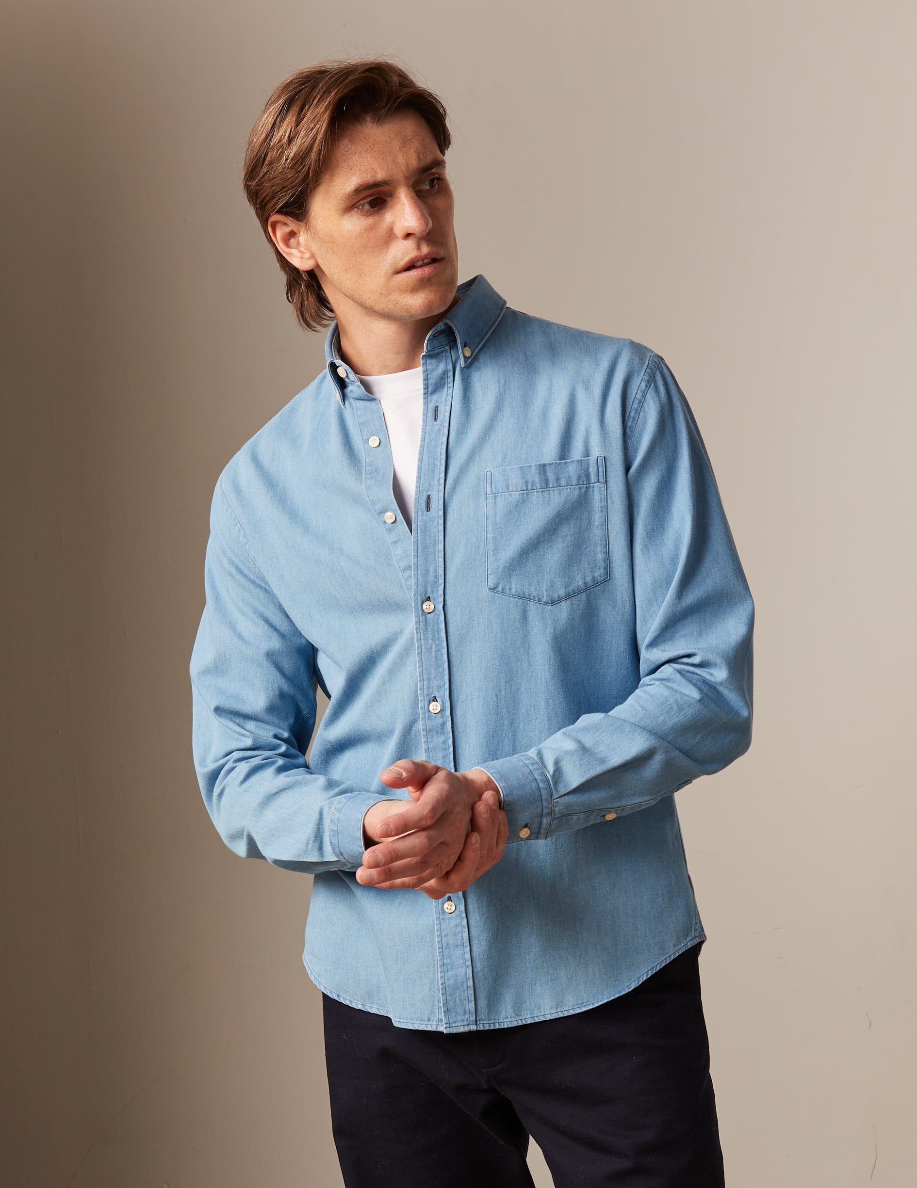 Chemise gabriel en denim bleu clair